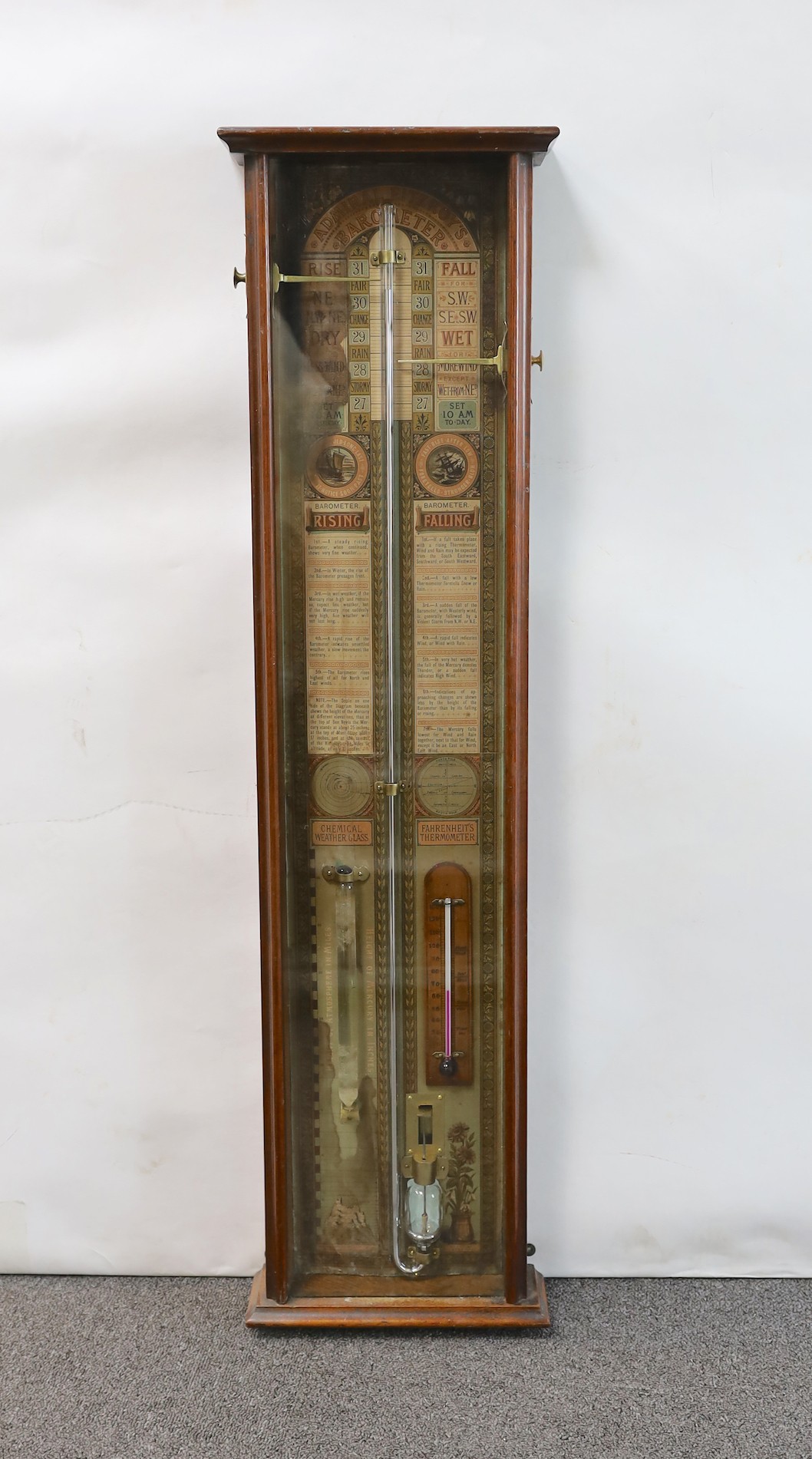 A Victorian mahogany cased Admiral Fitzroy barometer, height 94cm